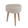 Банкетка 6-5134ТКбеж Ева, цвет ткань бежевая с рисунком, ШхГхВ 38х38х45 см.(банкетка на трёх ножках), цвет ножек: тик
