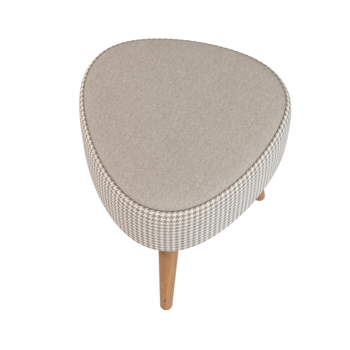 Банкетка 6-5134ТКбеж Ева, цвет ткань бежевая с рисунком, ШхГхВ 38х38х45 см.(банкетка на трёх ножках), цвет ножек: тик