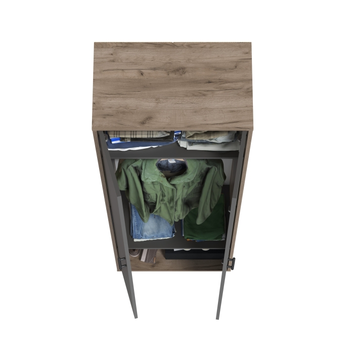 Прихожая Domino - Шкаф для одежды, цвет дуб крафт табачный/графит