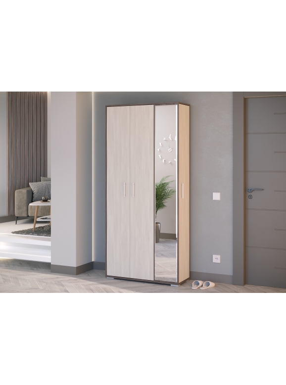 Прихожая 2-3421бод.тем/св Домино-мини, цвет бодега тёмный/бодега светлый, ШхГхВ 88х36х202 см., универсальная сборка