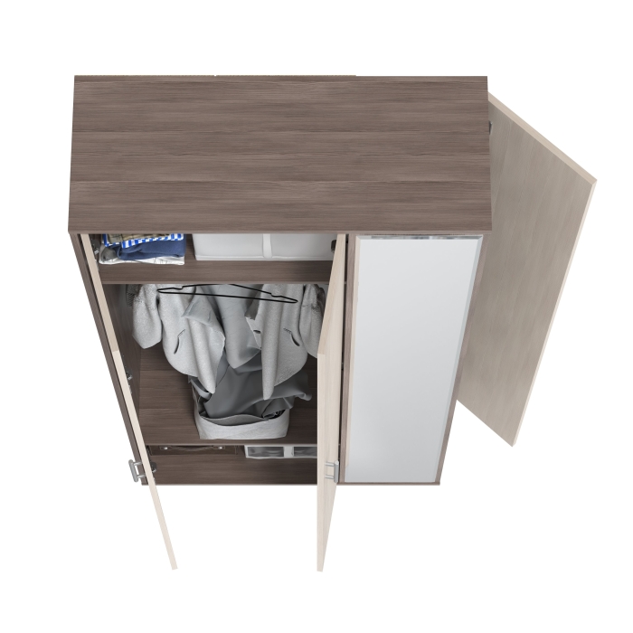 Прихожая 2-3421бод.тем/св Домино-мини, цвет бодега тёмный/бодега светлый, ШхГхВ 88х36х202 см., универсальная сборка