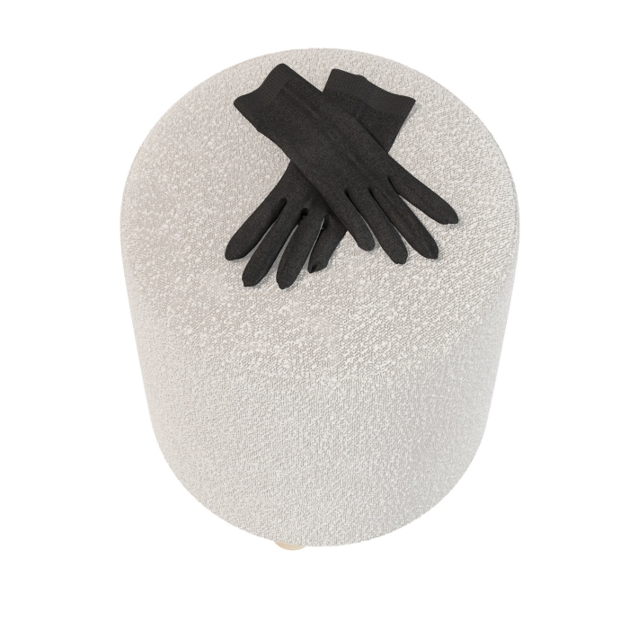 Банкетка 6-5137ТКШсв.серый Марта, цвет ткань светло-серая, ШхГхВ 36х36х46 см.(круглая банкетка на трёх ножках)