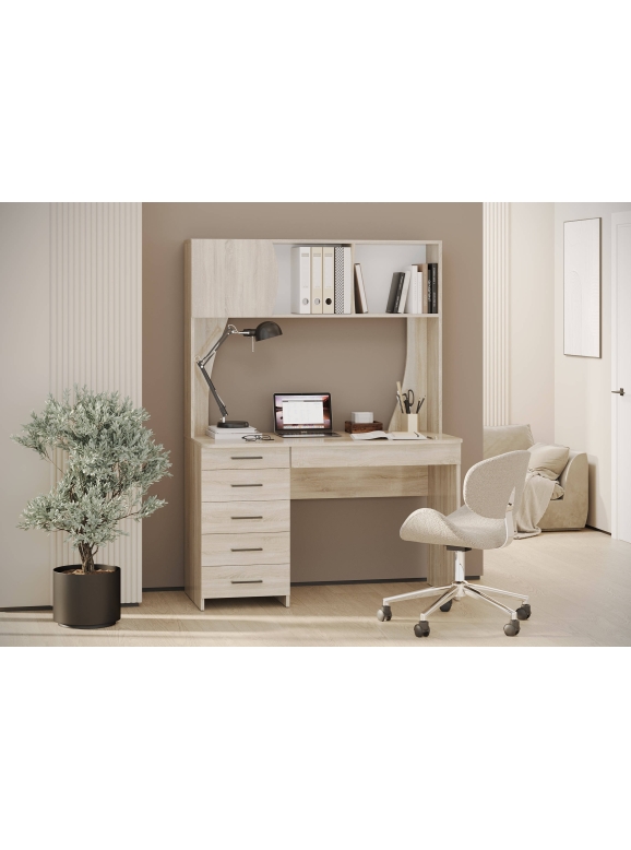 Стол рабочий 6-0606дубсон Сигма, цвет дуб сонома, ШхГхВ 120,5х60,5х166 см., НЕ универсальная сборка