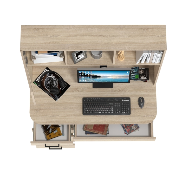 Стол рабочий 6-0606дубсон Сигма, цвет дуб сонома, ШхГхВ 120,5х60,5х166 см., НЕ универсальная сборка