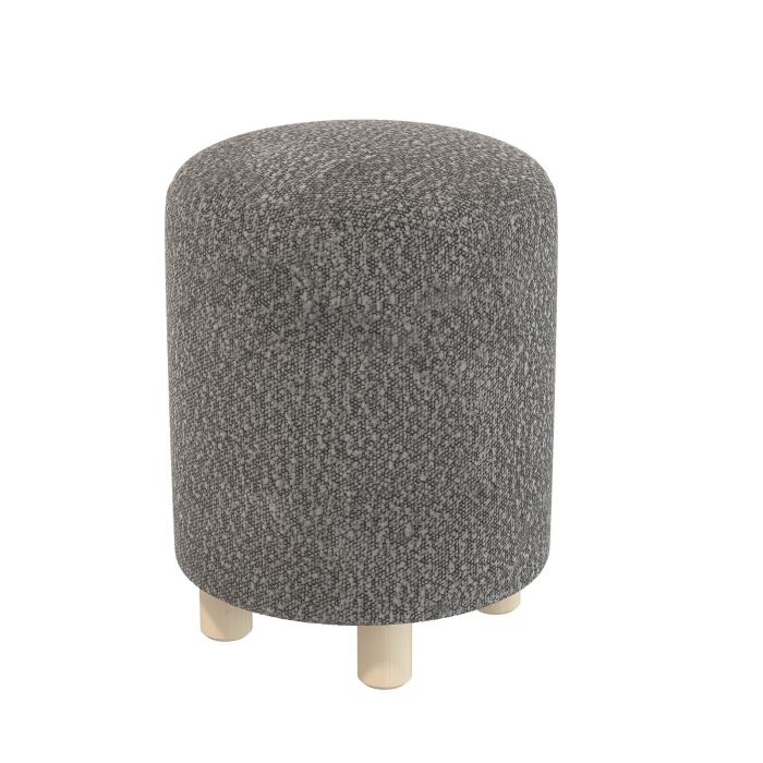 Банкетка 6-5137ТКШтем.серый Марта, цвет ткань тёмно-серая, ШхГхВ 36х36х46 см.(круглая банкетка на трёх ножках)