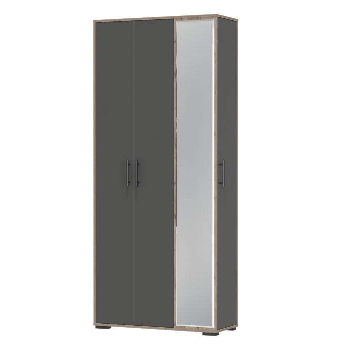 Прихожая 2-3421дкт/граф Домино-мини, цвет дуб крафт табачный/графит, ШхГхВ 88х36х202 см., универсальная сборка