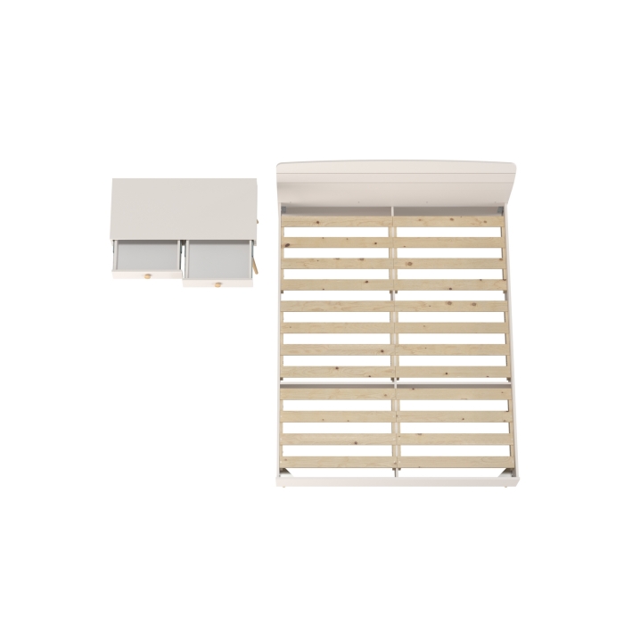 Афина Спальня Кровать 1600 + Стол, цвет кашемир серый, ШхГхВ 164,6х210,2х95,6 + 100х45х76 см., сп.м. 1600х2000 мм., б/м, основание есть