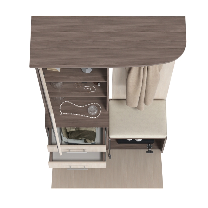 Прихожая Domino - Шкаф с вешалкой, цвет бодега тёмный/бодега светлый