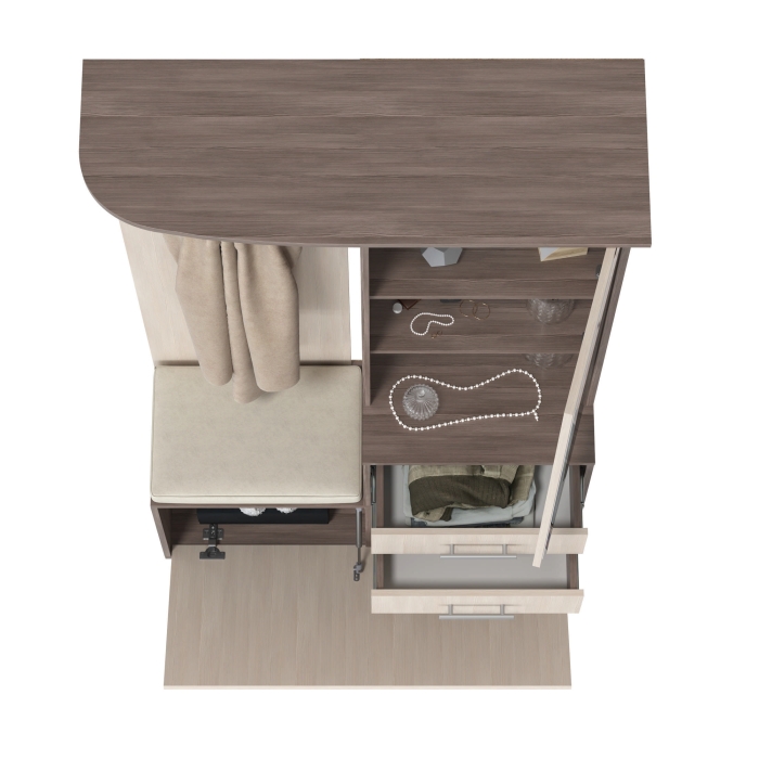 Прихожая Domino - Шкаф с вешалкой, цвет бодега тёмный/бодега светлый