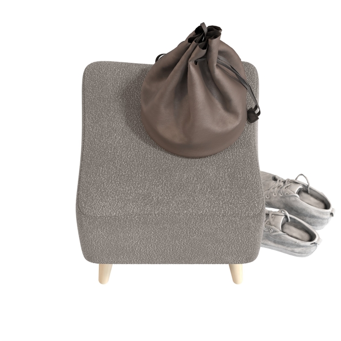 Банкетка 6-5133ТКВсерый Куби, цвет ткань серая, ШхГхВ 41х41х45 см.(квадратная банкетка на четырёх ножках), цвет ножек: иней