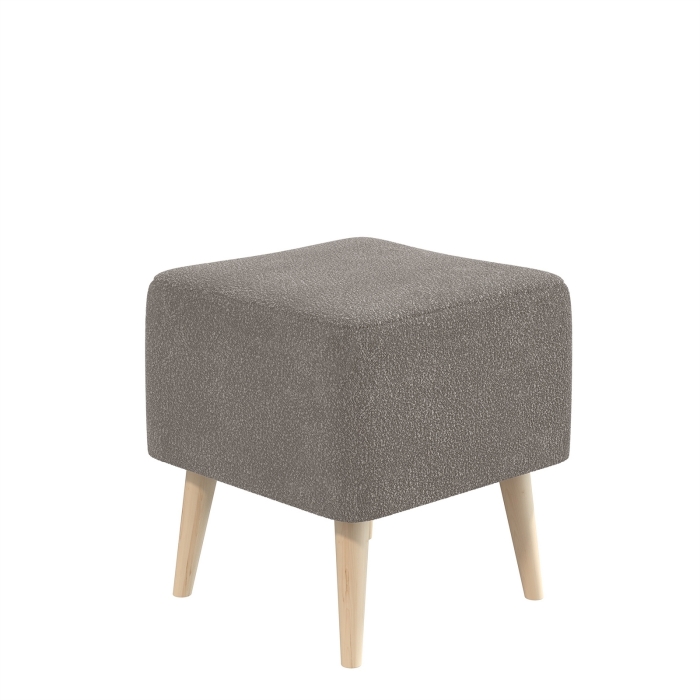 Банкетка 6-5133ТКВсерый Куби, цвет ткань серая, ШхГхВ 41х41х45 см.(квадратная банкетка на четырёх ножках), цвет ножек: иней