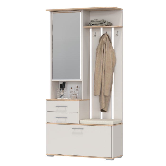 Прихожая Domino - Шкаф с вешалкой, цвет дуб крафт золотой/кашемир серый