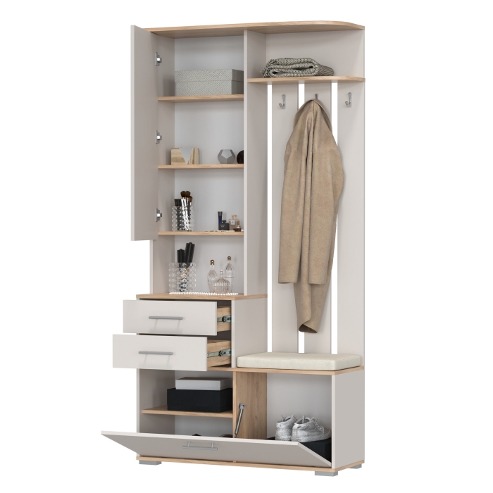 Прихожая Domino - Шкаф с вешалкой, цвет дуб крафт золотой/кашемир серый