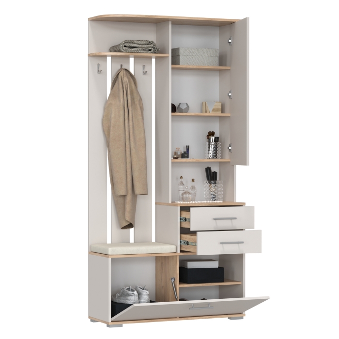 Прихожая Domino - Шкаф с вешалкой, цвет дуб крафт золотой/кашемир серый