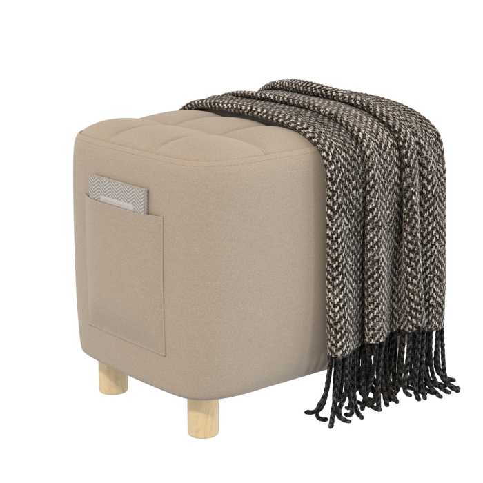 Банкетка 6-5127ТКВбеж Вики, цвет ткань бежевая, ШхГхВ 53х40х46 см.(прямоугольная тканевая банкетка на четырёх ножках)