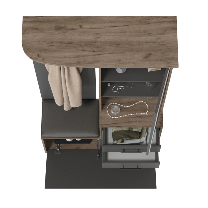 Прихожая Domino - Шкаф с вешалкой, цвет дуб крафт табачный/графит