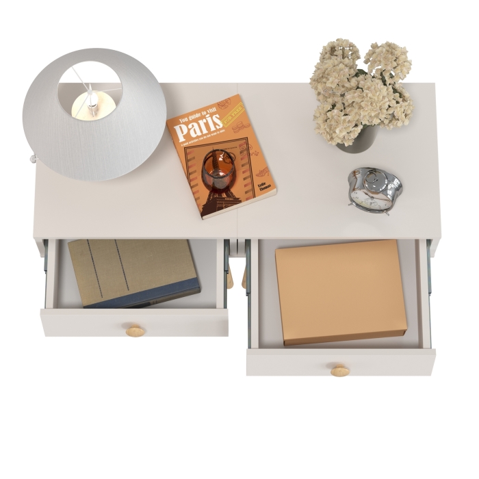 Афина Спальня Тумба прикроватная х 2, цвет кашемир серый, ШхГхВ 2х45х37х45 см.