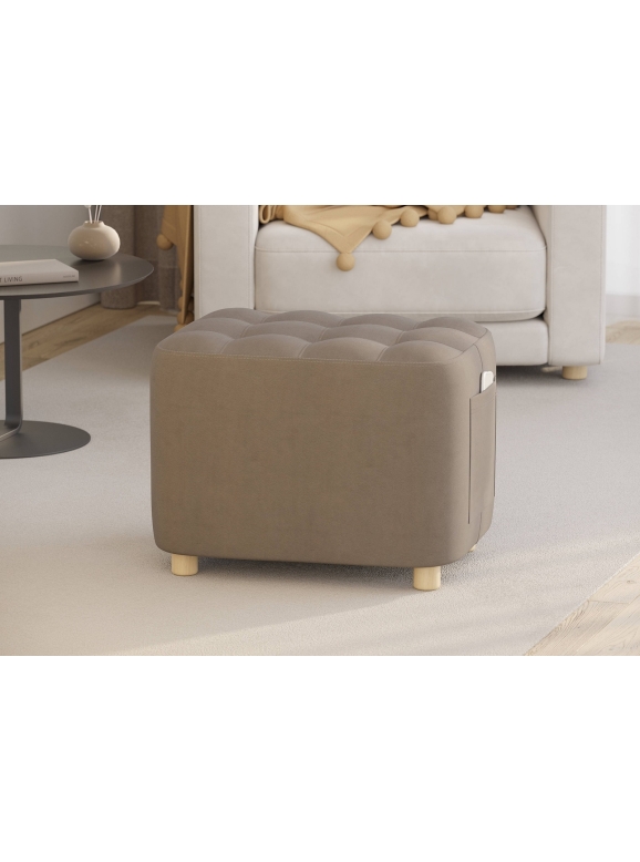 Банкетка 6-5127ТКВорех Вики, цвет ткань орех, ШхГхВ 53х40х46 см.(прямоугольная тканевая банкетка на четырёх ножках)