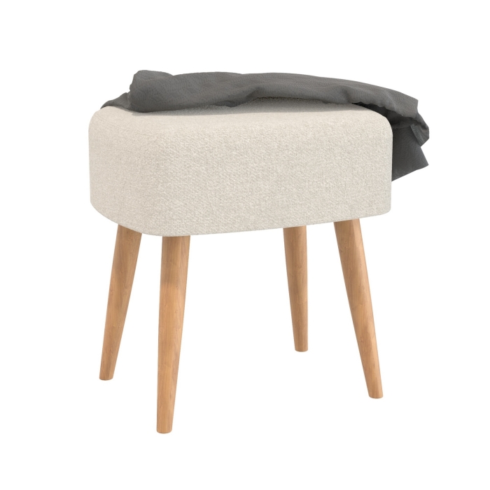 Банкетка 6-5135ТКШбеж Полли, цвет ткань бежевая, ШхГхВ 44х34х45 см.(прямоугольная банкетка на четырёх ножках), цвет ножек: тик