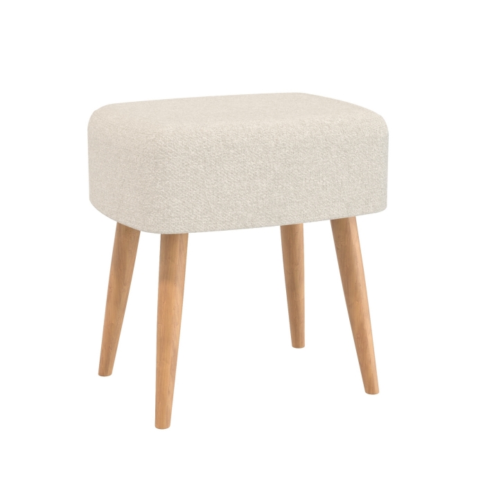 Банкетка 6-5135ТКШбеж Полли, цвет ткань бежевая, ШхГхВ 44х34х45 см.(прямоугольная банкетка на четырёх ножках), цвет ножек: тик