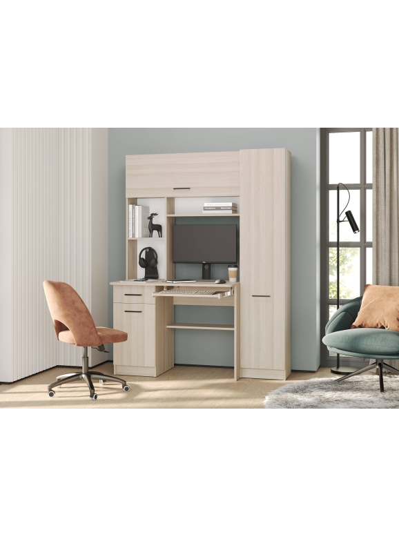 Стол рабочий 6-0603ТМяс.св Альфа, цвет ясень шимо светлый, ШхГхВ 137х61х181 см., универсальная сборка