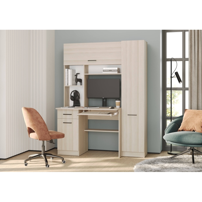 Стол рабочий 6-0603ТМяс.св Альфа, цвет ясень шимо светлый, ШхГхВ 137х61х181 см., универсальная сборка