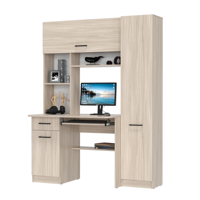 Стол рабочий 6-0603ТМяс.св Альфа, цвет ясень шимо светлый, ШхГхВ 137х61х181 см., универсальная сборка