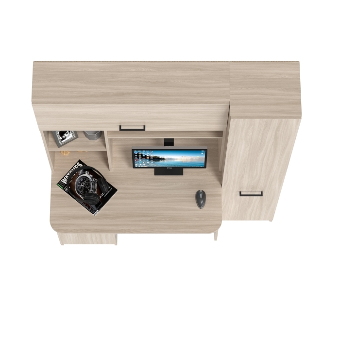 Стол рабочий 6-0603ТМяс.св Альфа, цвет ясень шимо светлый, ШхГхВ 137х61х181 см., универсальная сборка