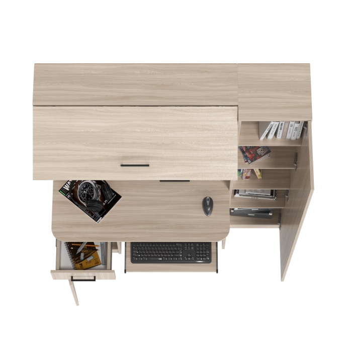 Стол рабочий 6-0603ТМяс.св Альфа, цвет ясень шимо светлый, ШхГхВ 137х61х181 см., универсальная сборка