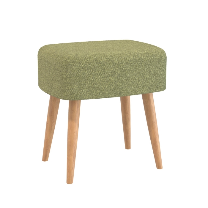 Банкетка 6-5135ТКШзел Полли, цвет ткань зелёная, ШхГхВ 44х34х45 см.(прямоугольная банкетка на четырёх ножках), цвет ножек: тик