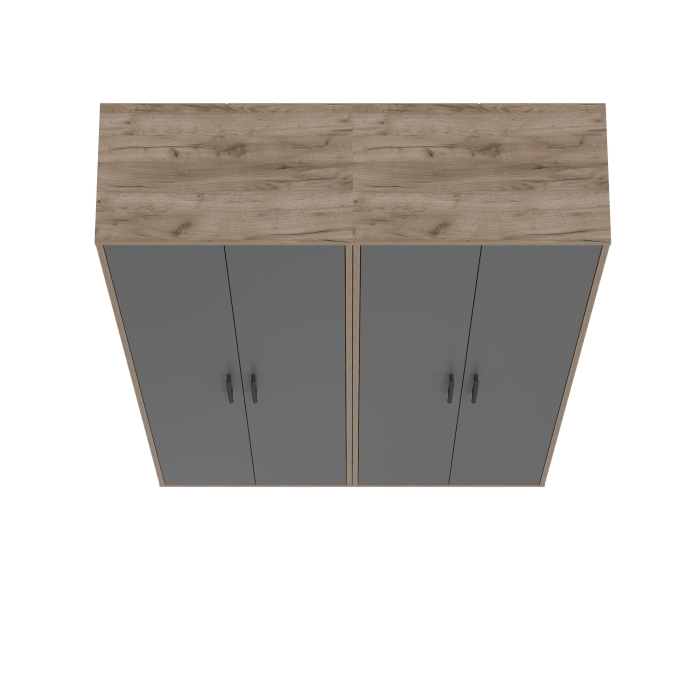 Два шкафа для одежды Домино 2-3430дкт/граф цвет дуб крафт табачный/графит, ШхГхВ 120х36х202 см.