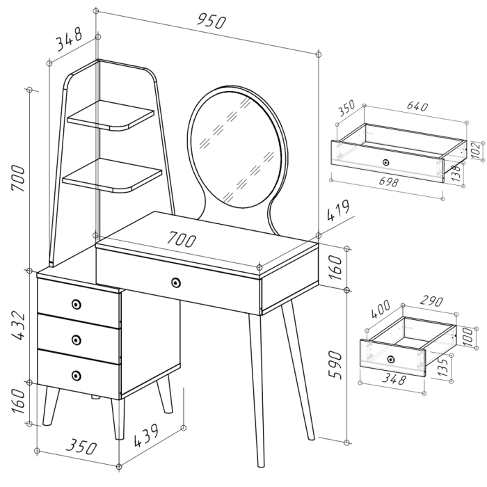Трюмо Taranto цвет белый