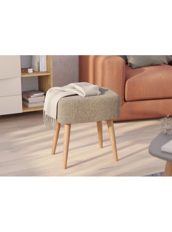 Банкетка 6-5135ТКШкор Полли, цвет ткань коричневая, ШхГхВ 44х34х45 см.(прямоугольная банкетка на четырёх ножках), цвет ножек: тик