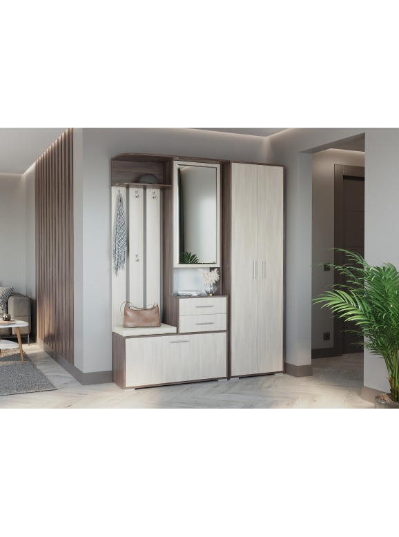 Прихожая Domino - Комплект для прихожей, цвет бодега тёмный/бодега светлый