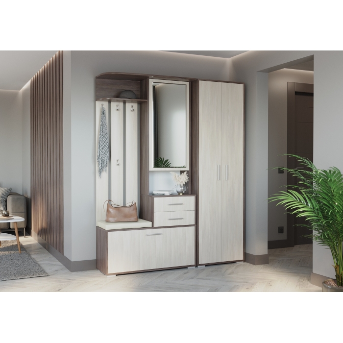 Прихожая Domino - Комплект для прихожей, цвет бодега тёмный/бодега светлый