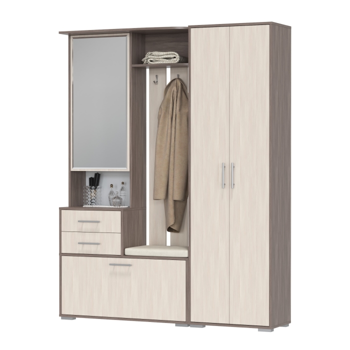 Прихожая Domino - Комплект для прихожей, цвет бодега тёмный/бодега светлый