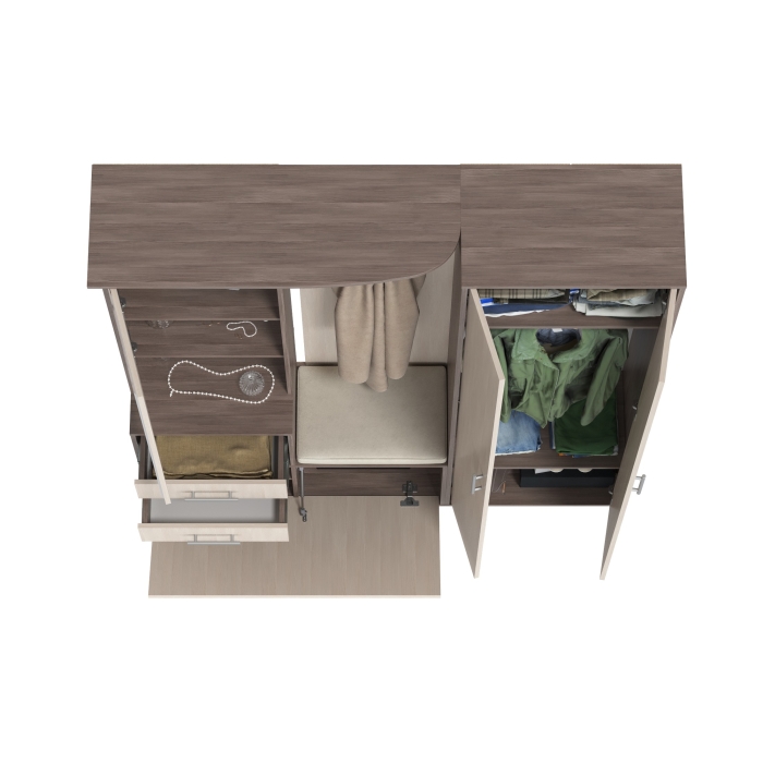 Прихожая Domino - Комплект для прихожей, цвет бодега тёмный/бодега светлый