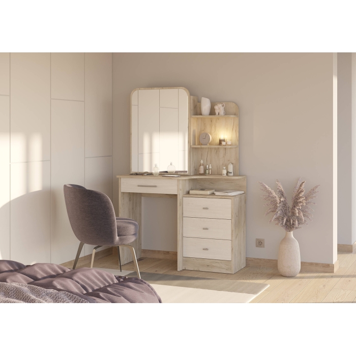 Трюмо Verona цвет дуб крафт серый/скандинавское дерево белое