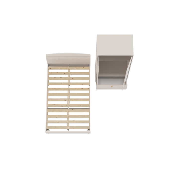 Афина Спальня Кровать 1200 + Шкаф 2-х дверный, цвет кашемир серый, ШхГхВ 123,6х210,2х95,7 + 90,3х56,3х220 см., сп.м. 1200х2000 мм., б/м, осн. есть