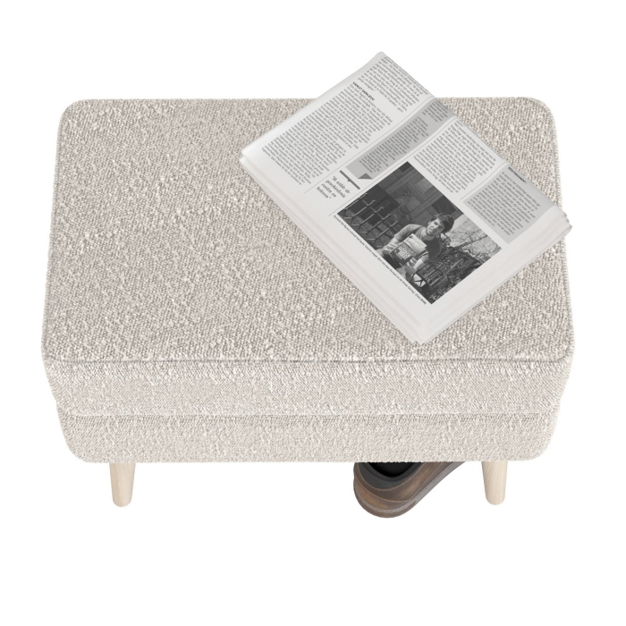 Банкетка 6-5138ТКШсв.серый Тифани, цвет ткань светло-серая, ШхГхВ 55х33х46 см.(прямоугольная банкетка на четырёх ножках), цвет ножек: иней