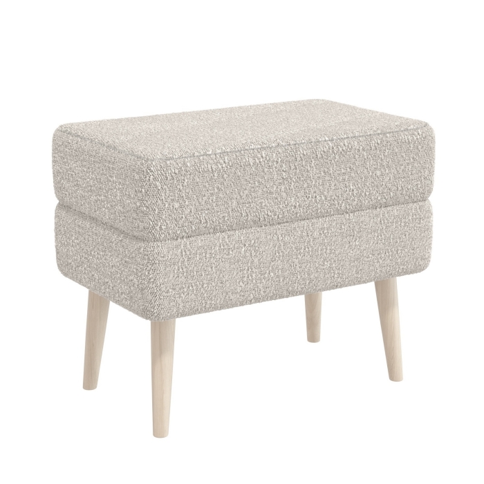 Банкетка 6-5138ТКШсв.серый Тифани, цвет ткань светло-серая, ШхГхВ 55х33х46 см.(прямоугольная банкетка на четырёх ножках), цвет ножек: иней