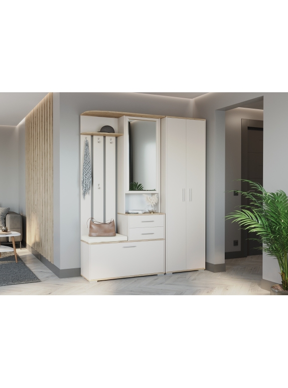 Прихожая Domino - Комплект для прихожей, цвет дуб крафт золотой/кашемир серый