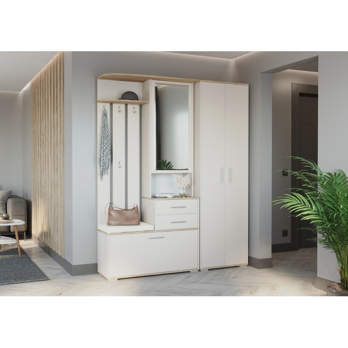 Прихожая Domino - Комплект для прихожей, цвет дуб крафт золотой/кашемир серый