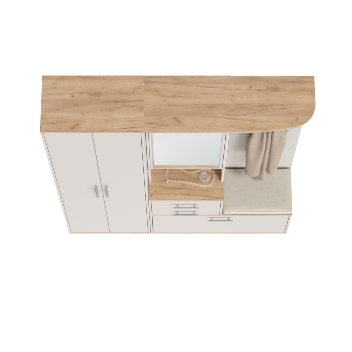 Прихожая Domino - Комплект для прихожей, цвет дуб крафт золотой/кашемир серый