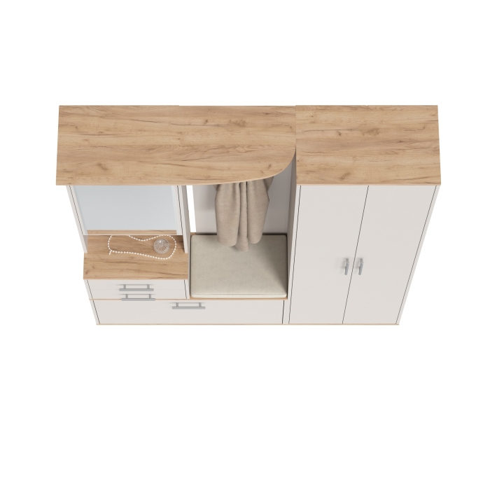 Прихожая Domino - Комплект для прихожей, цвет дуб крафт золотой/кашемир серый