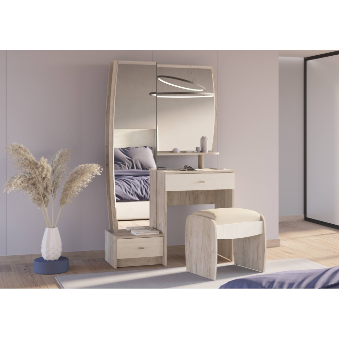 Трюмо Sicilia цвет дуб крафт серый/скандинавское дерево белое