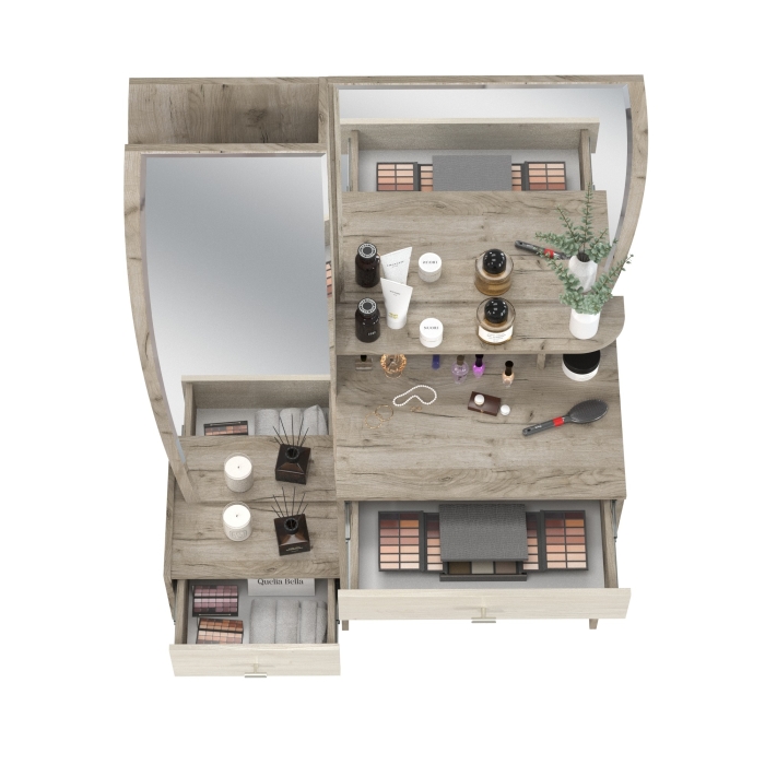 Трюмо Sicilia цвет дуб крафт серый/скандинавское дерево белое