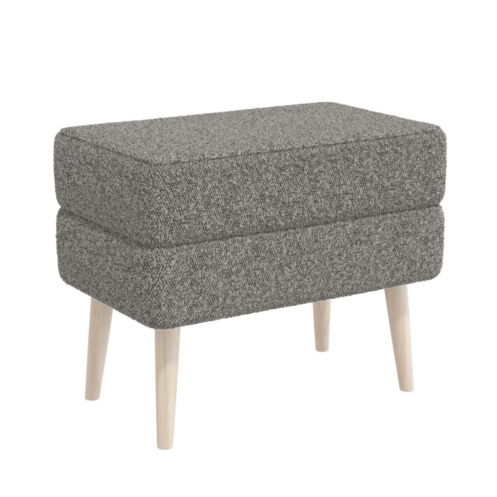 Банкетка 6-5138ТКШтем.серый Тифани, цвет ткань тёмно-серая, ШхГхВ 55х33х46 см.(прямоугольная банкетка на четырёх ножках), цвет ножек: иней