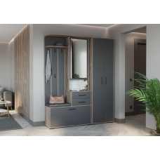 Прихожая Domino - Комплект для прихожей, цвет дуб крафт табачный/графит