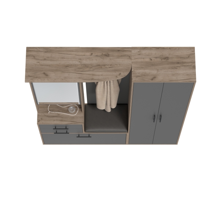 Прихожая Domino - Комплект для прихожей, цвет дуб крафт табачный/графит